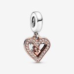 Sparkling Freehand Heart Dangle Charm