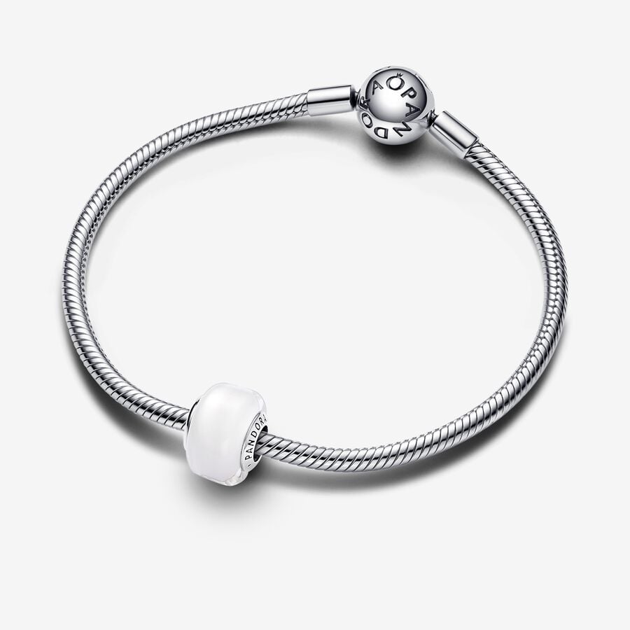 White Mini Murano Glass Charm - Image 2