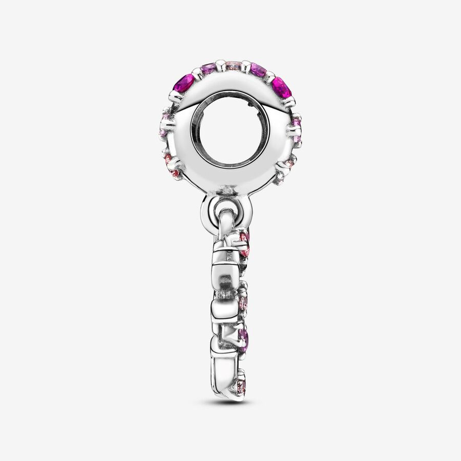 Pink Heart Family Tree Dangle Charm - Image 2