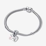 Mother Daughter Splittable Heart Charm and Bracelet Set