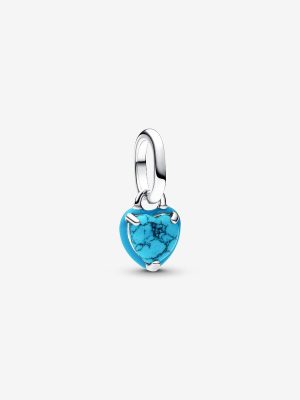 Turquoise-colored Heart Mini Dangle Charm