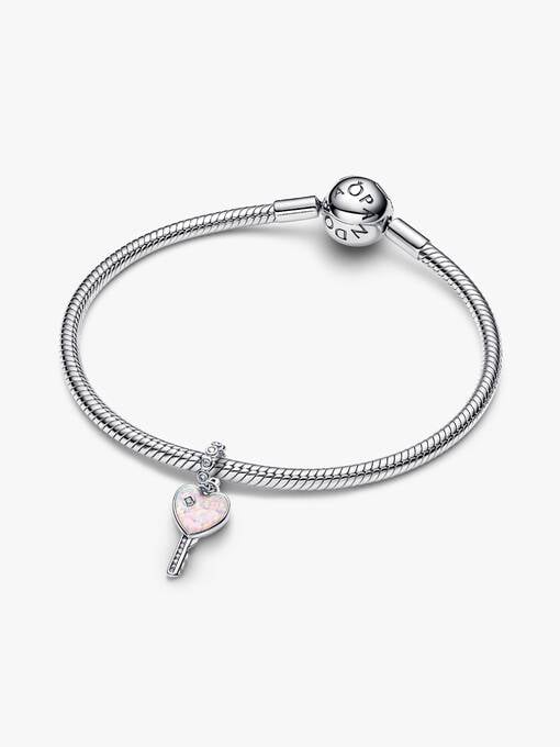 Opalescent Heart Key Dangle Charm - Image 2