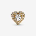 Sparkling Leveled Hearts Charm