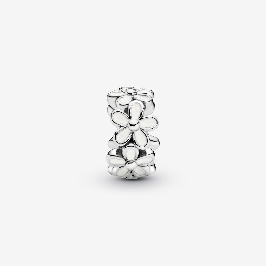 White Flower Spacer Charm - Image 3