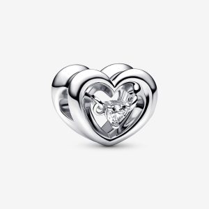 Radiant Heart & Floating Stone Charm