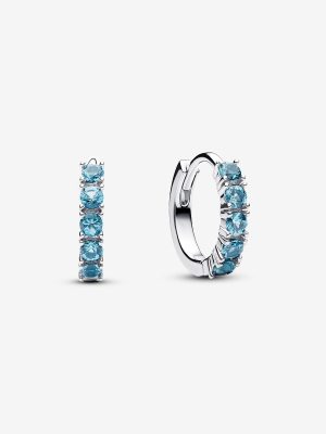 Light Blue Huggie Earrings