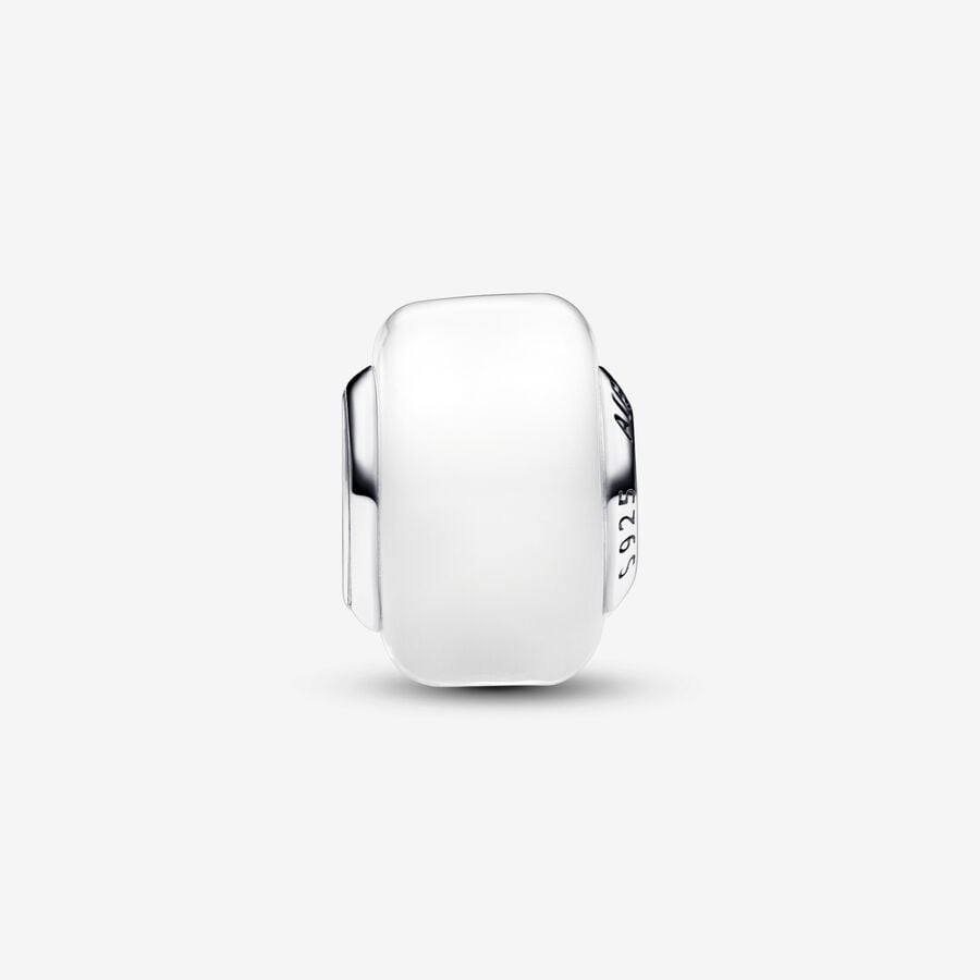 White Mini Murano Glass Charm - Image 3