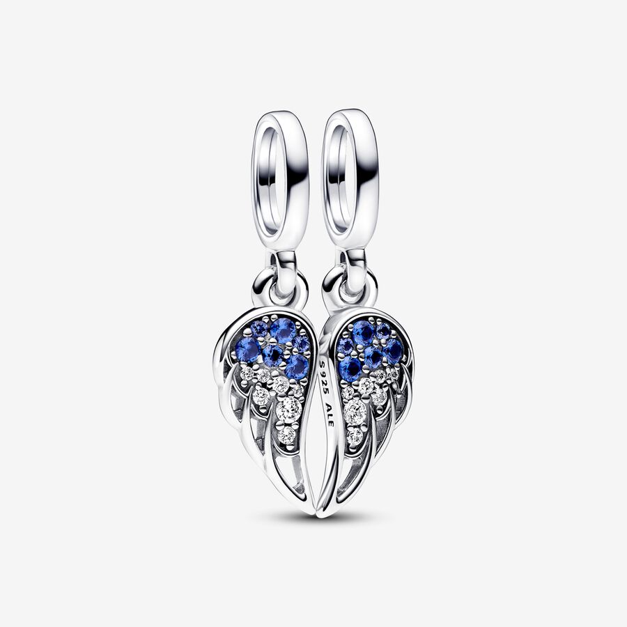 Sparkling Splitable Angel Wings Dangle Charm