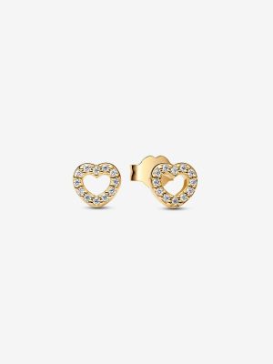 Open Heart Stud Earrings
