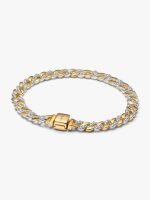 Two-tone Pavé Cuban Chain Bracelet