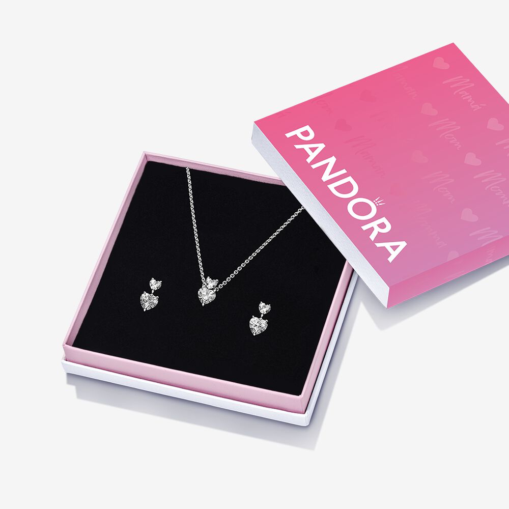 Sparkling Double Heart Jewelry Gift Set - Image 3