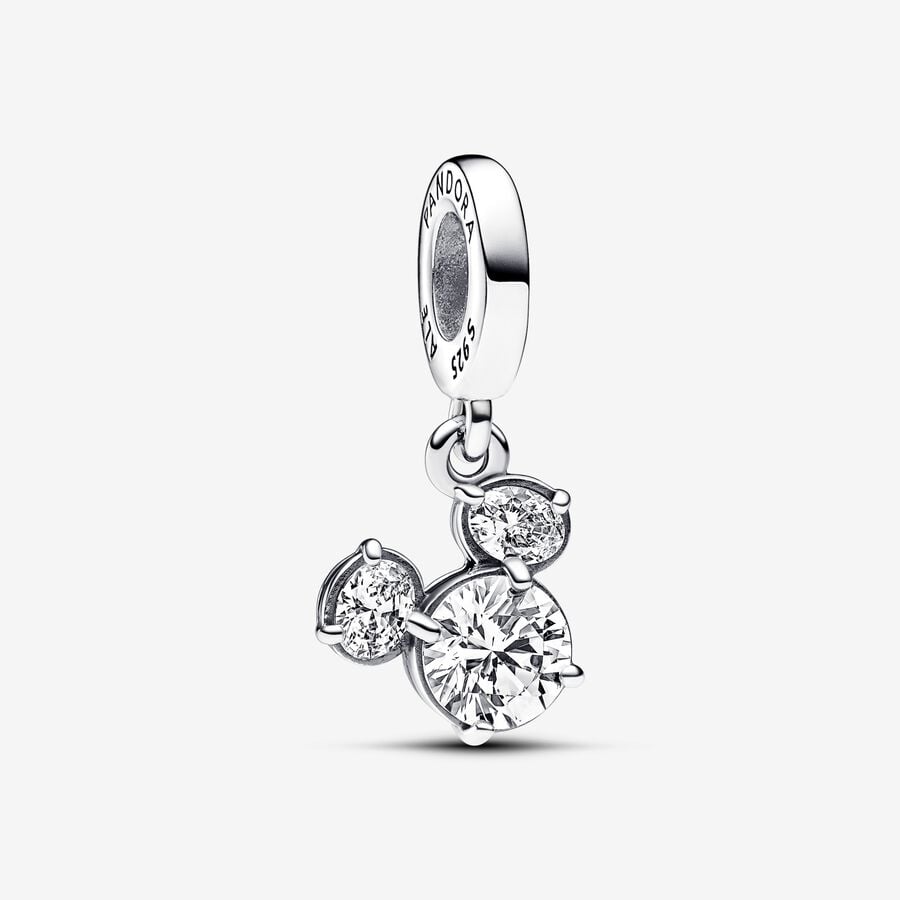 Mouse Sparkling Head Silhouette Dangle Charm