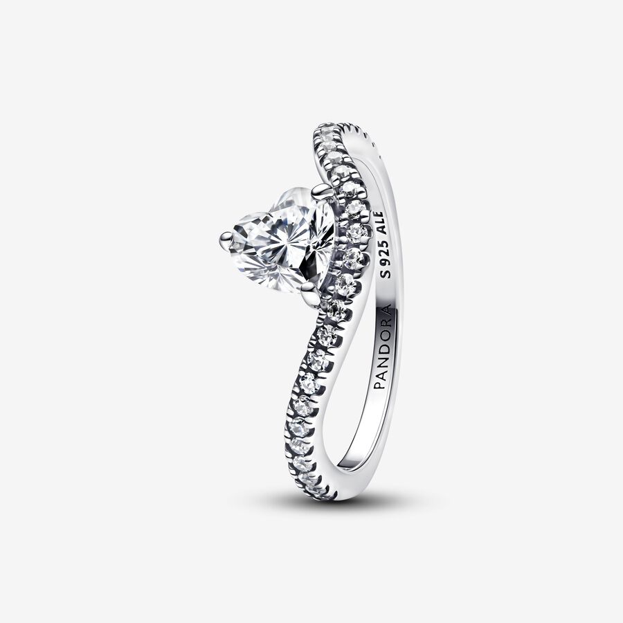 Golvend Pavé Hart Ring