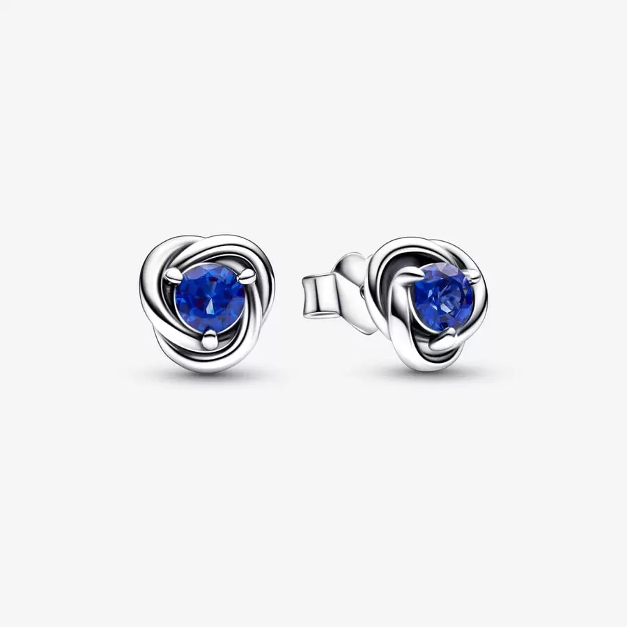 September Birthstone Eternity Circle Stud Earrings