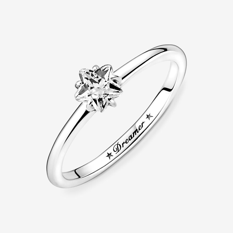 Celestial Sparkling Star Solitaire Ring - Image 4