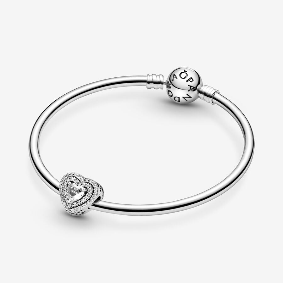 Sparkling Leveled Hearts Charm Clear - Image 3