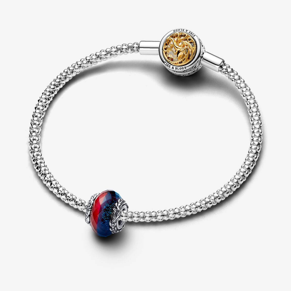 Ice & Fire Dragons Dual Murano Glass Charm - Image 3