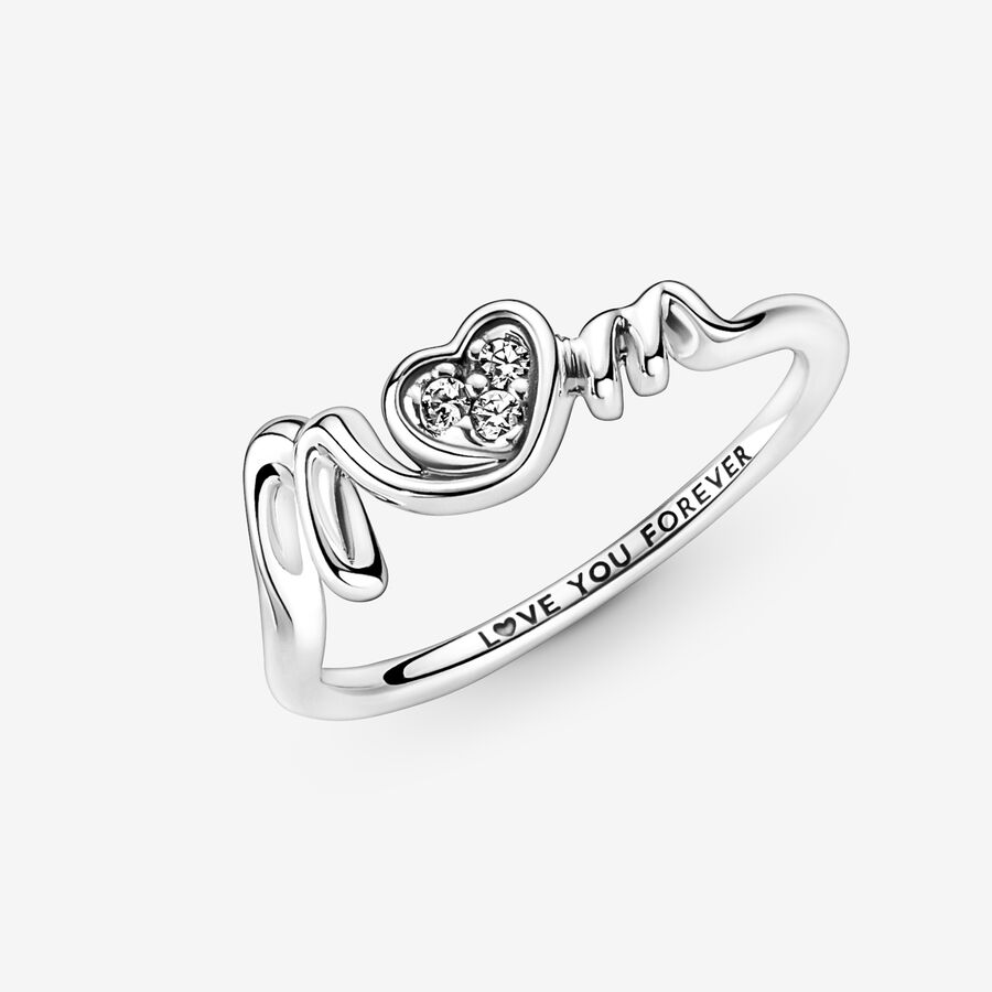 Mom Pavé Heart Ring - Image 2