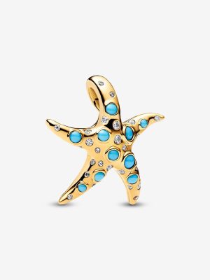 Sparkling Blue Starfish Dangle Charm