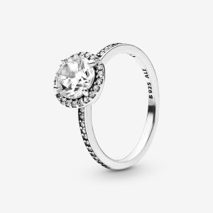 Round Sparkle Halo Ring