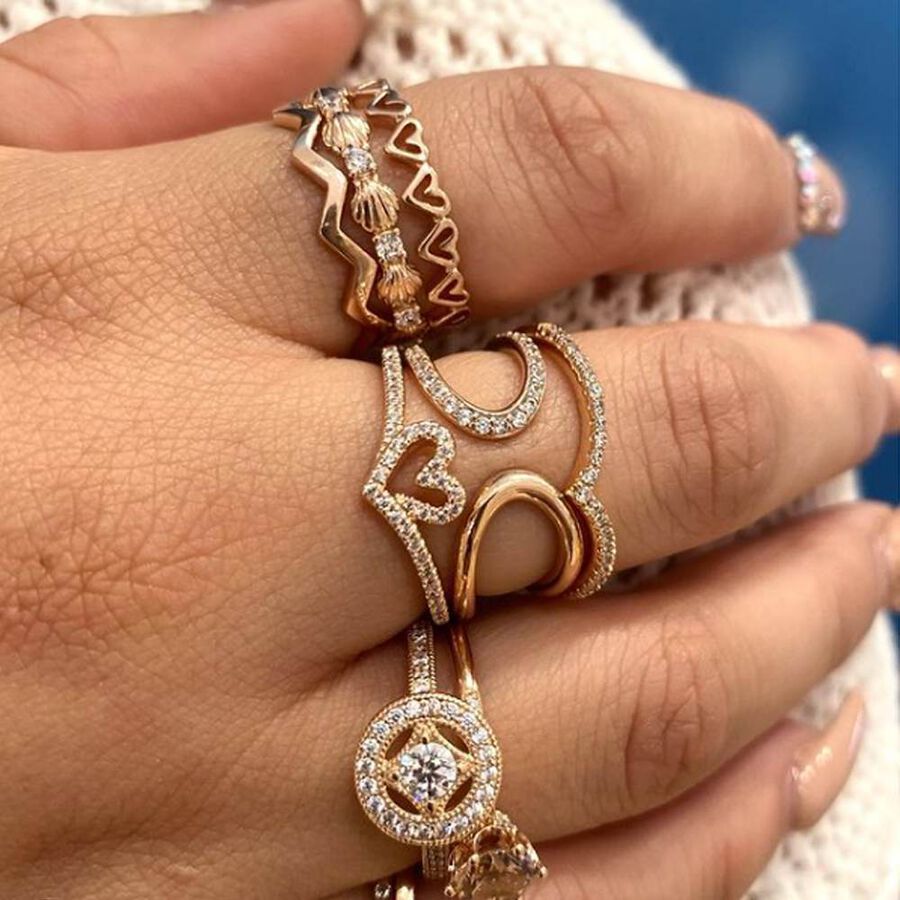 Lots of Love and Sparkle Stacking Ring Set - Image 2