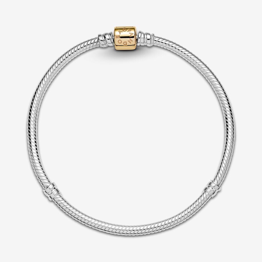 Moments Two-tone Barrel Clasp Snake Chain Bracelet - Image 3