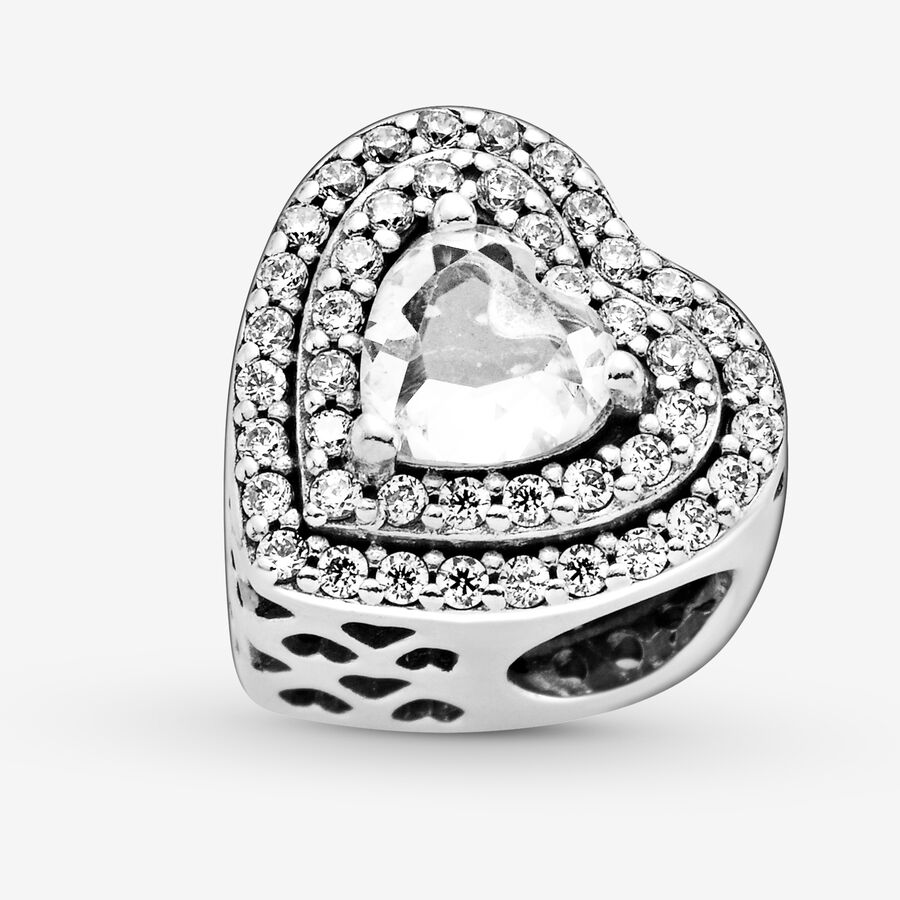 Sparkling Leveled Hearts Charm Clear - Image 4