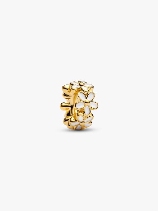 White Daisy Flower Spacer Charm - Image 2