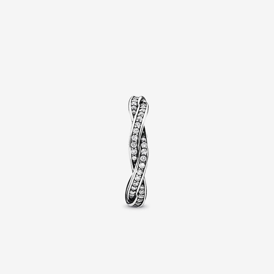 Sparkling Twisted Lines Ring - Image 2