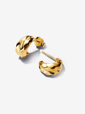 Rippled Open Hoop Earrings