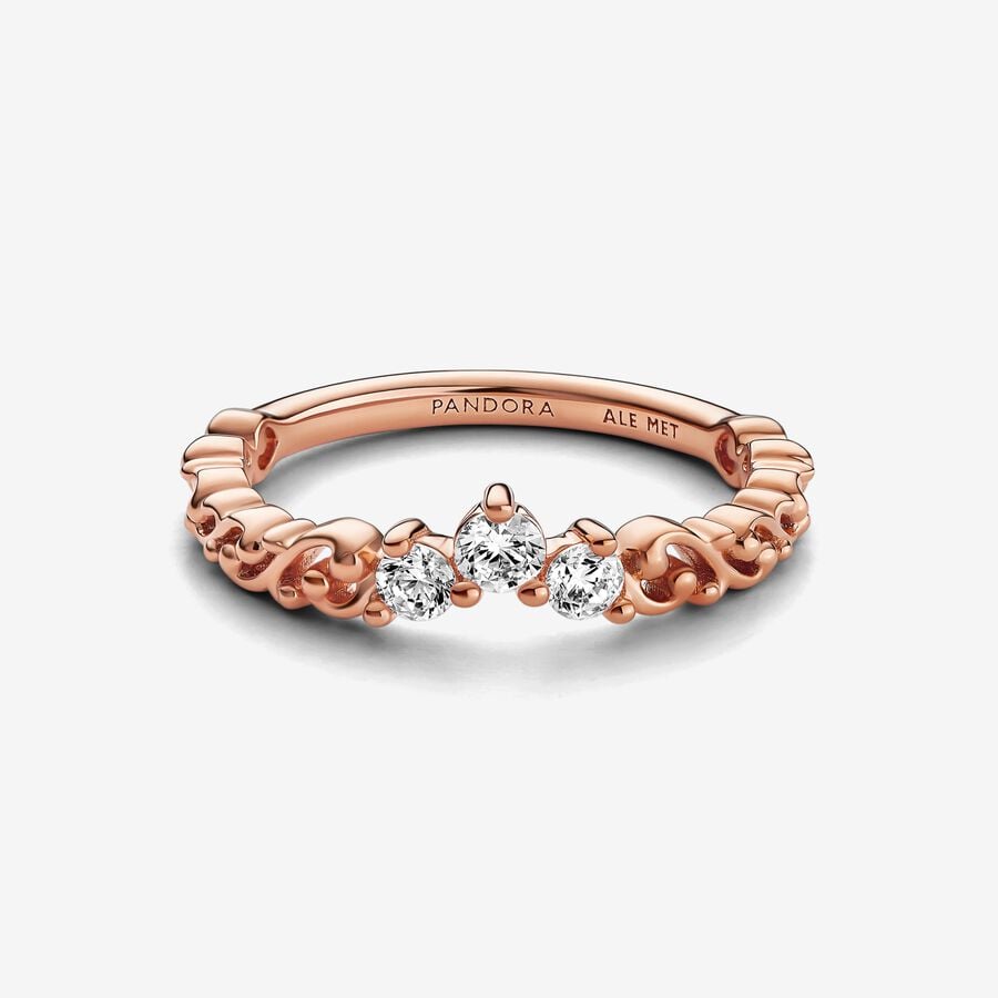 Regal Swirl Tiara Ring Rose gold plated - Image 2