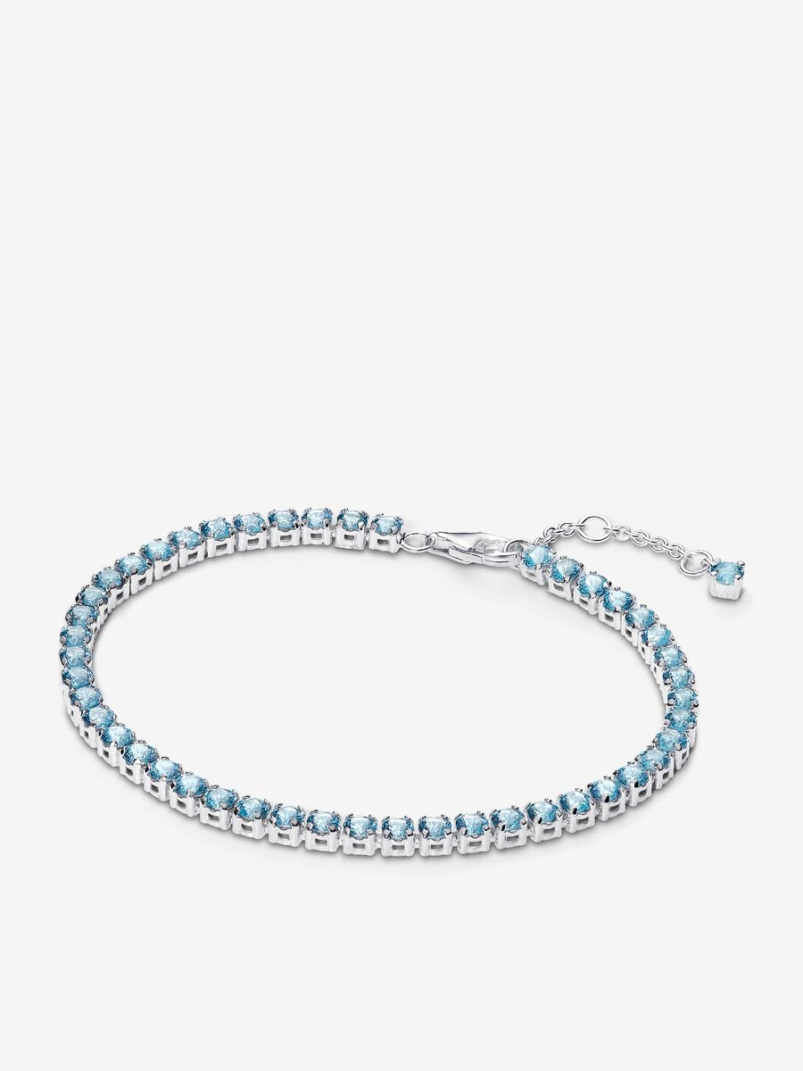 Sparkling Light Blue Tennis Jewelry Set - Image 2
