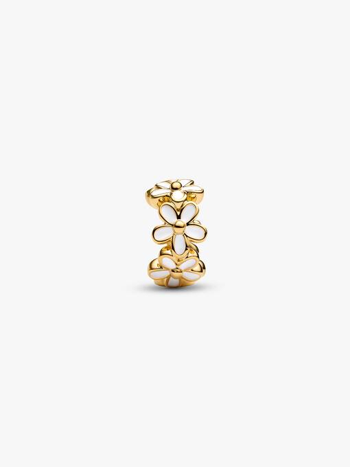 White Daisy Flower Spacer Charm
