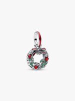 Holiday Wreath Double Dangle Charm