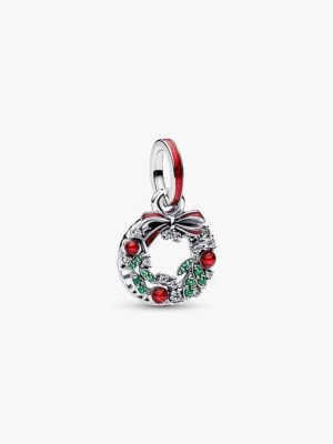Holiday Wreath Double Dangle Charm