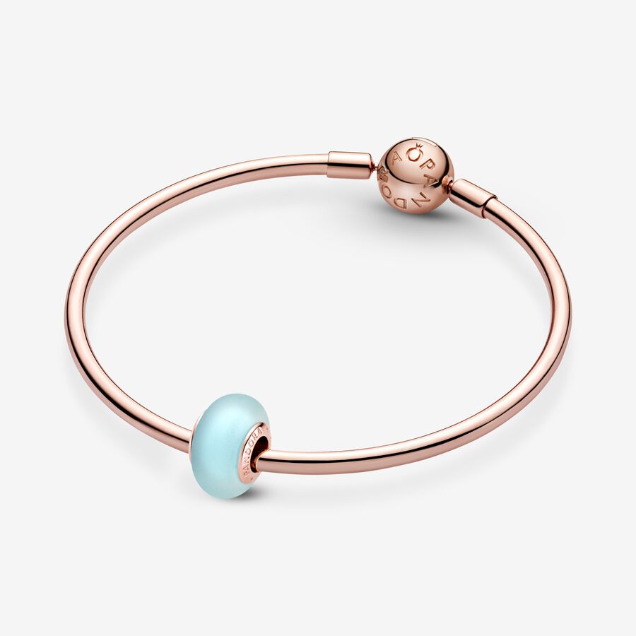 Matte Blue Murano Glass Charm - Image 4