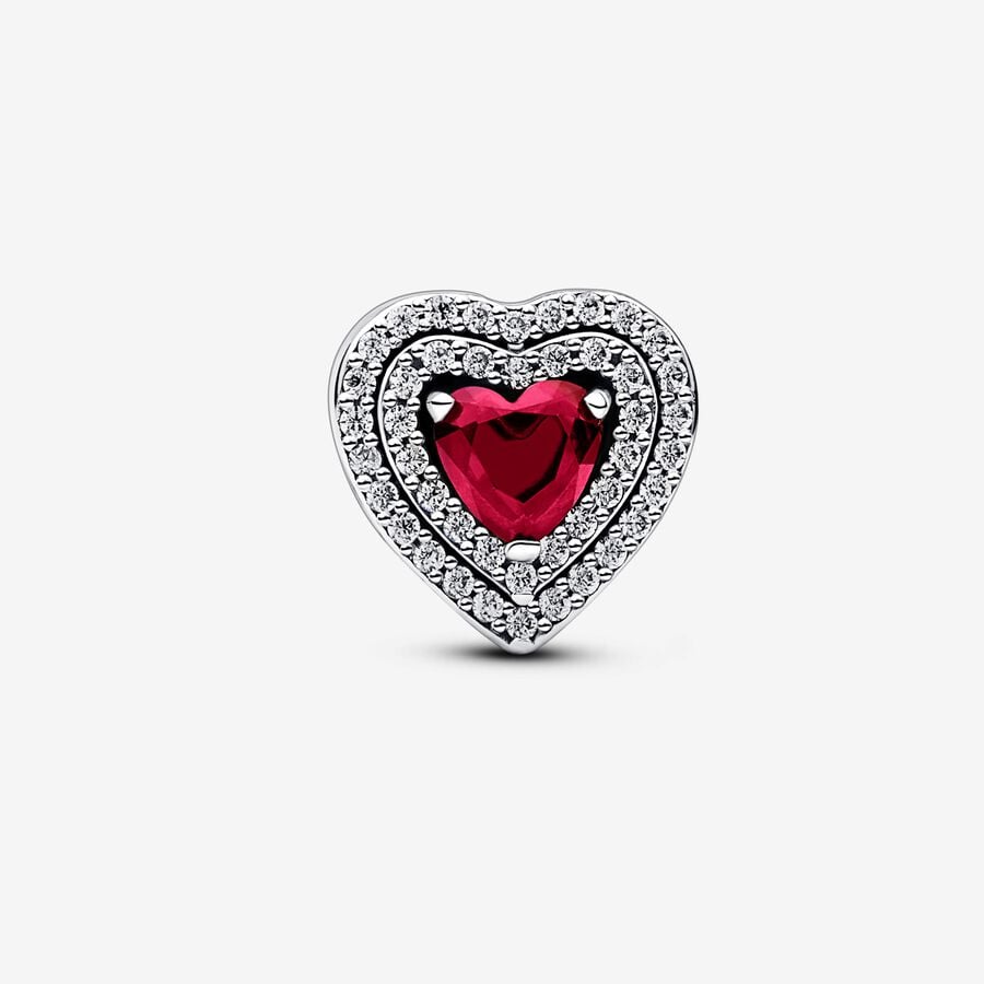 Sparkling Leveled Hearts Charm red - Image 3