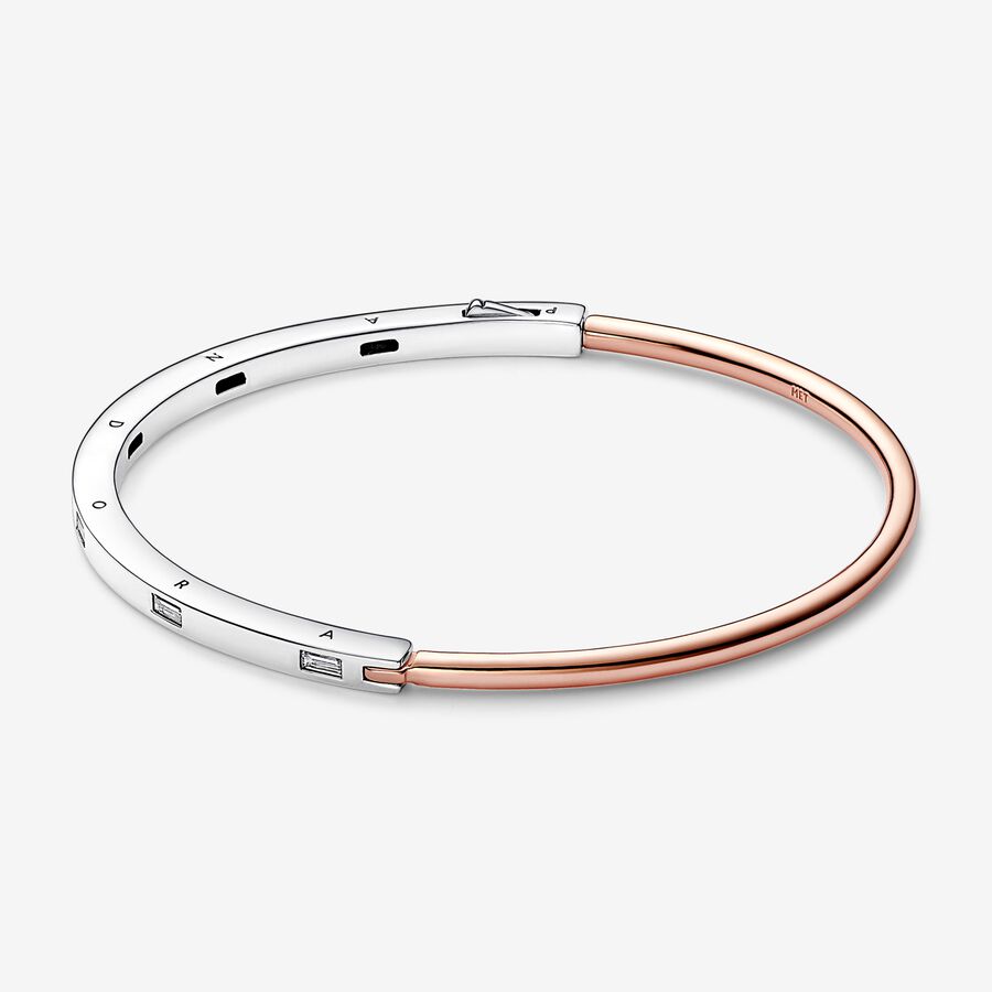 Signature Two-tone I-D Pavé Bangle