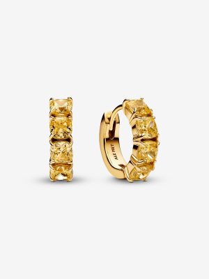 Yellow Hoop Earrings