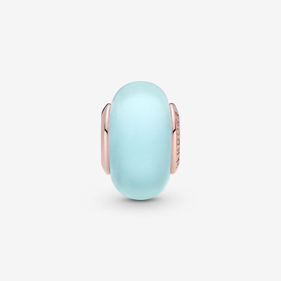 Matte Blue Murano Glass Charm - Image 2