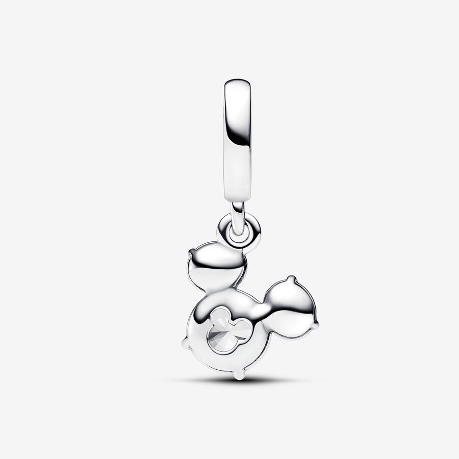 Mouse Sparkling Head Silhouette Dangle Charm - Image 2
