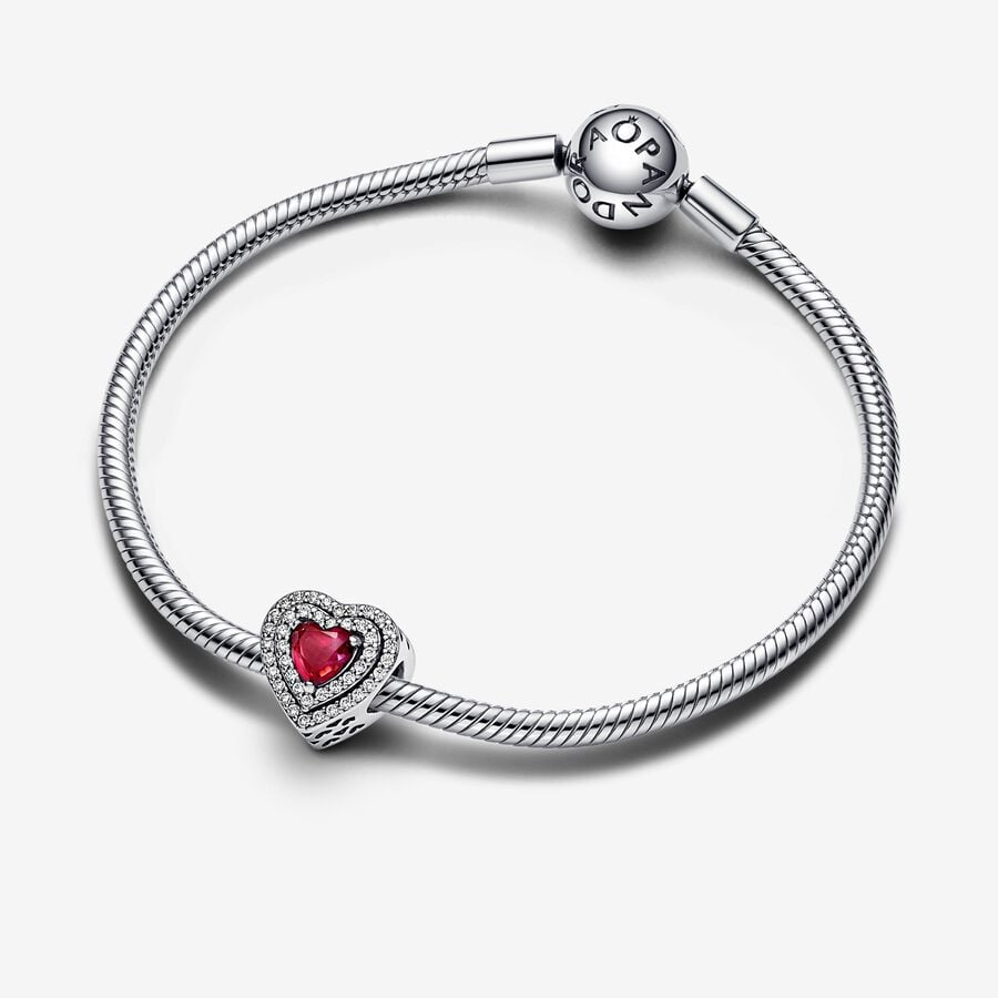 Sparkling Leveled Hearts Charm red - Image 2
