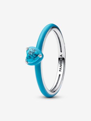 Turquoise-colored Heart Stone Ring