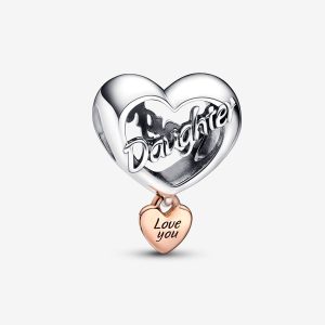 Love You Daughter Heart Charm
