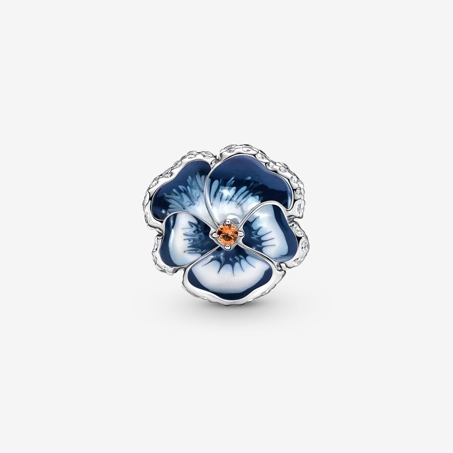 Blue Pansy Flower Charm - Image 4