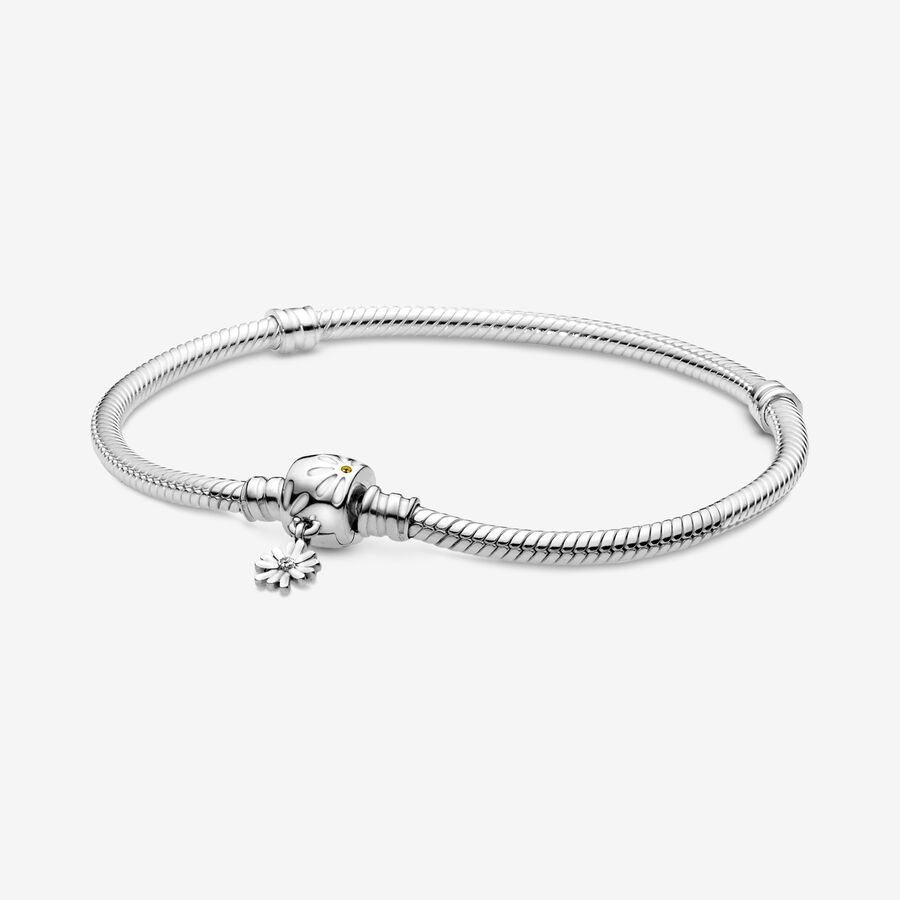 Moments Flower Clasp Snake Chain Bracelet