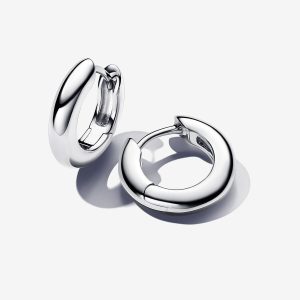 Round Hoop Earrings Sterling silver