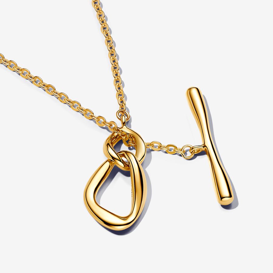 Organically Shaped Circles T-bar Necklace - Image 3