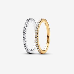 Classic Sparkling Band Ring Set