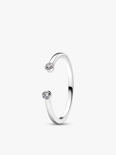 Era Lab-Grown Diamond White Gold Open and Trio Ring Set - Image 3